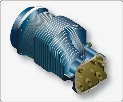 Reciprocating engine cylinder head and fins