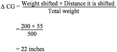 equation to determine the amount the CG