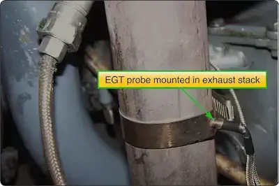 Aircraft reciprocating engine exhaust gas temperature indicating systems