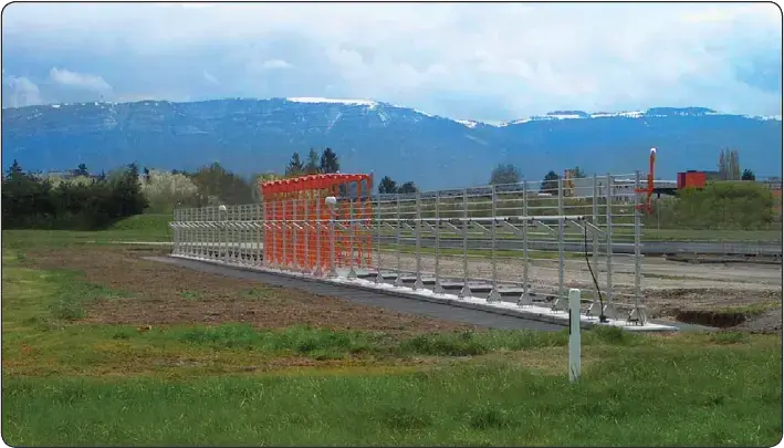 ILS localizer antenna used to provide lateral guidance to aircraft during instrument approaches