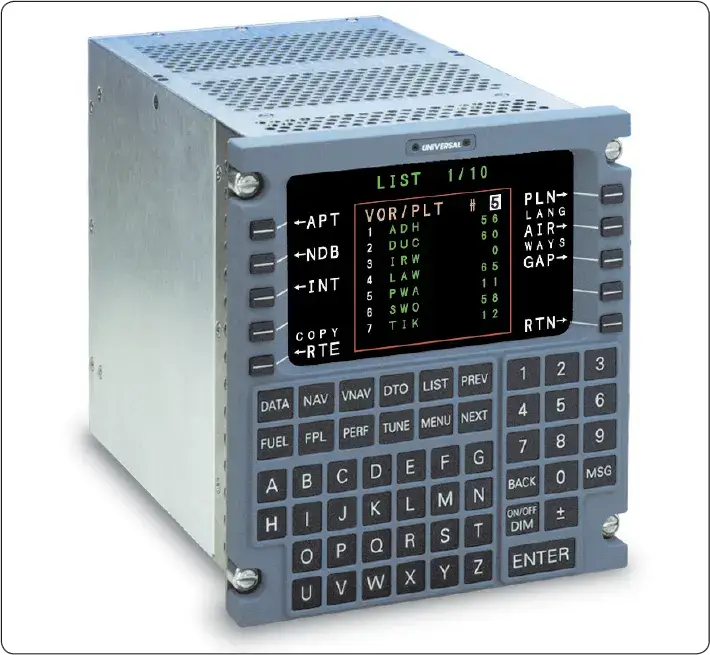 Control display unit (CDU) of an aircraft flight management system (FMS)
