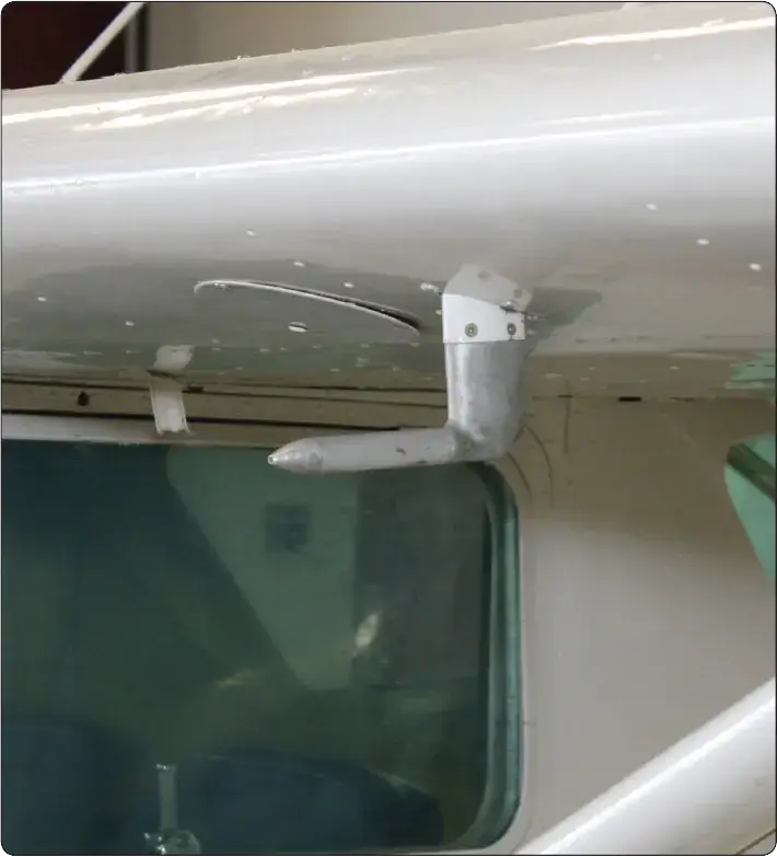 Various aircraft pitot-static head designs and installation locations on different airframes