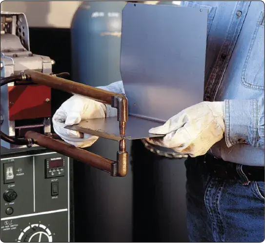 Spot welding thin aircraft sheet metal to create localized welded joints