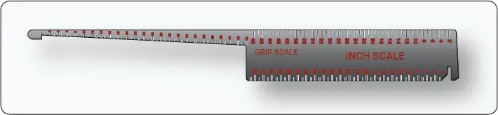 Lockbolt grip gauge used to determine the correct grip length for aircraft fasteners