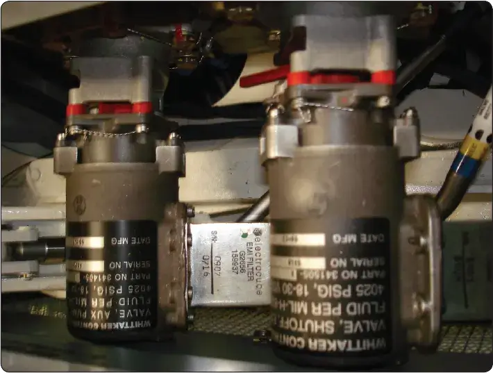 Aircraft hydraulic shutoff valves used to control and isolate hydraulic fluid flow within the system