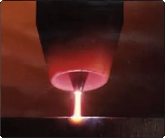 Plasma arc used for concentrated heating and welding of aircraft metal components