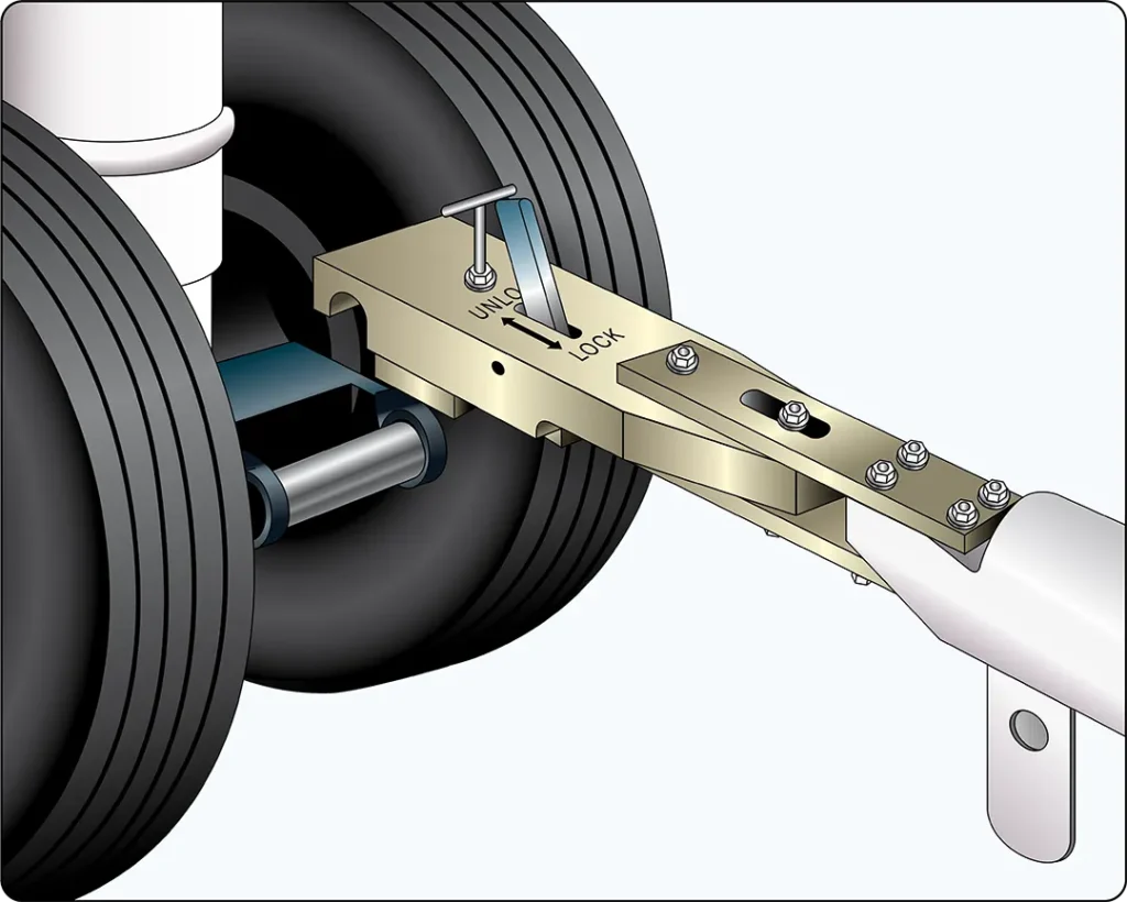 Landing gear towing lug designed for attaching an aircraft tow bar