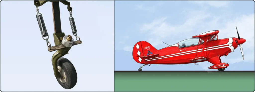 Steerable tailwheel landing gear on a Pitts Special