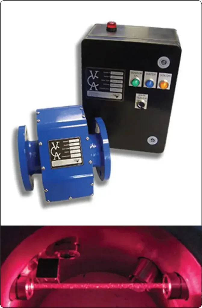 Fuel contaminant analyzer for refueling equipment using laser technology to detect water and solid contaminants and automatically shut the fill valve when levels exceed limits
