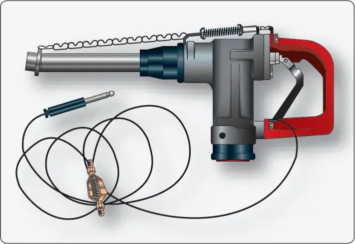 AVGAS fueling nozzle with a static bonding and grounding wire for safe aircraft refueling