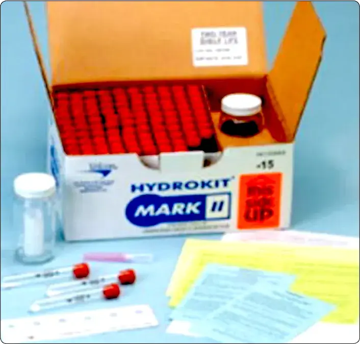 Aircraft fuel testing kit used for periodic detection of water contamination in fuel