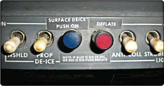 Aircraft wing deicing switch used to control activation of the pneumatic deicing system