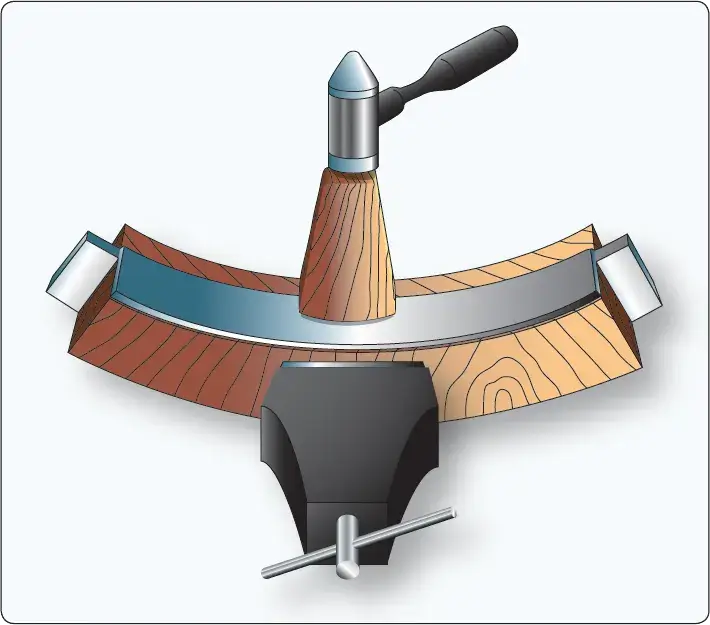 Forming a concave flange in aircraft sheet metal using hand-forming techniques