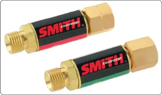 Flashback arrestors used in gas welding equipment to prevent flame propagation into gas lines