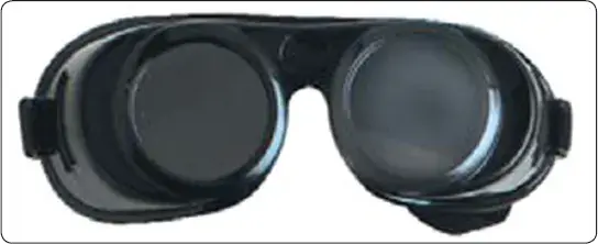 Welding goggles used to protect the eyes during gas welding and cutting operations