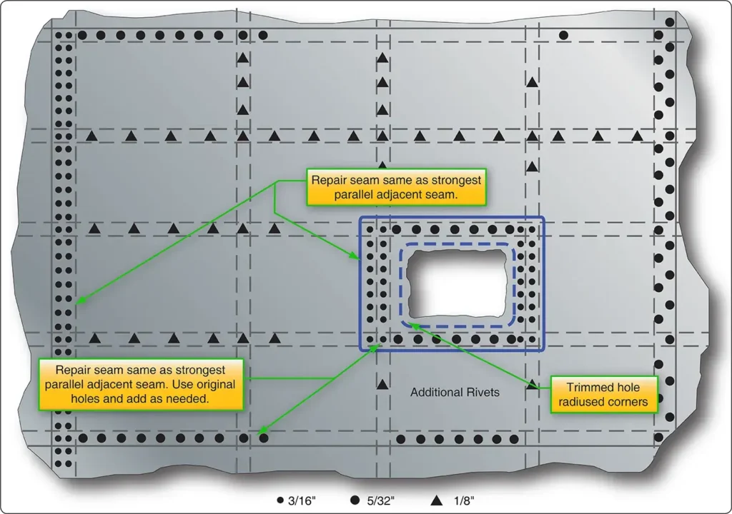 Replacement of an entire aircraft structural panel during metallic structural repair