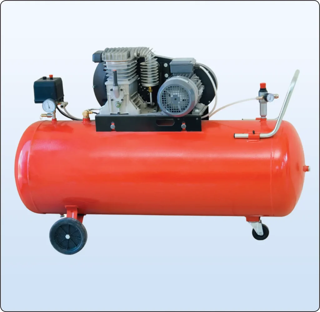 Standard air compressor used to supply compressed air for aircraft painting and finishing operations