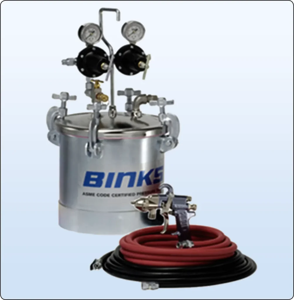 Pressure paint tank used to supply paint to spray equipment during aircraft painting operations