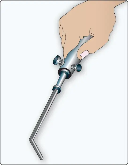 Hand position for gas welding heavy-gauge aircraft metal during welding operations