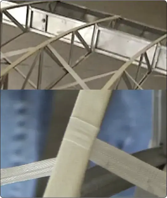 Inter-rib bracing securing aircraft wing ribs in position during the fabric re-covering process