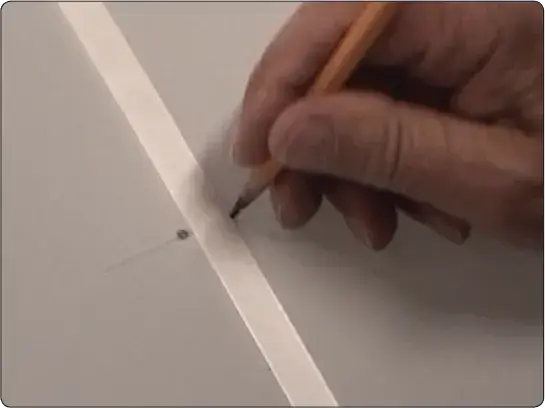 Premarked lacing hole location punched through aircraft fabric with a pencil