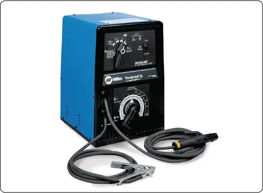 Stick welder or shielded metal arc welding (SMAW) equipment used for aircraft metal welding