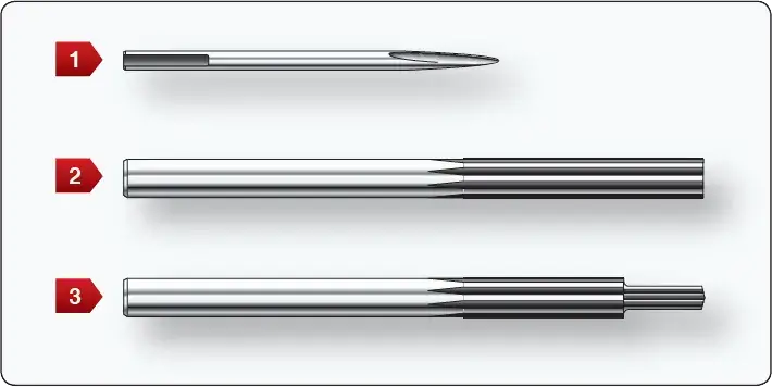Reamers used to accurately enlarge and finish drilled holes in aircraft sheet metal