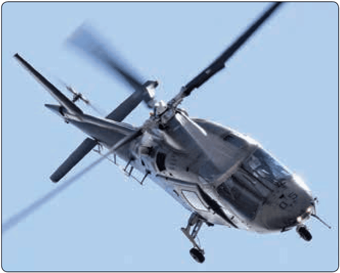Agusta A-109 banking to the right
