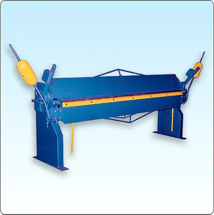 Cornice brake used to form and bend aircraft sheet metal along straight lines