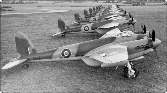 British DeHavilland Mosquito bomber aircraft made of spruce, birch plywood, and balsa wood