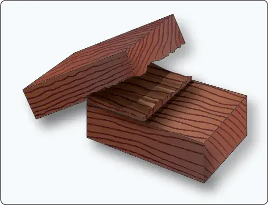 Example of a properly prepared and bonded glue joint in aircraft wood construction