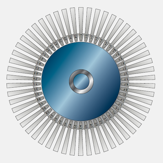 Typical turbine rotor blade moment-weight distribution