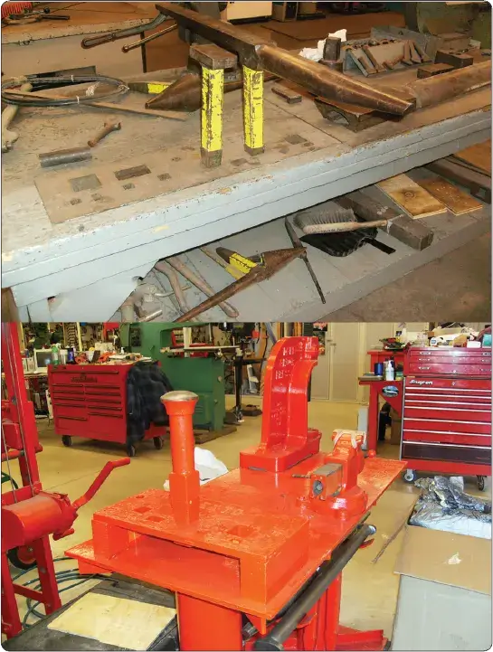 Dollies and stakes used to shape and form aircraft sheet metal during fabrication
