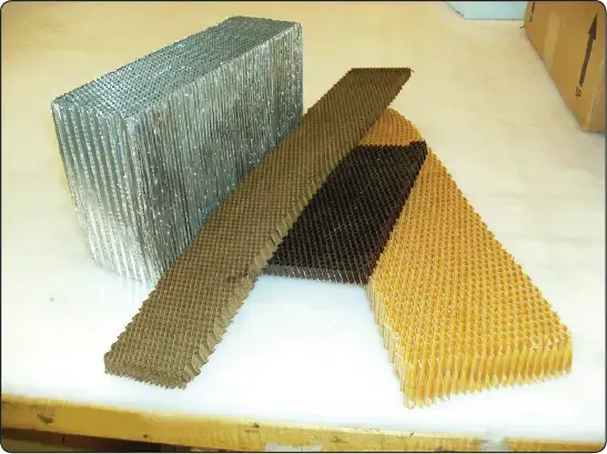 Honeycomb core materials used in aircraft sandwich structures for lightweight strength and stiffness