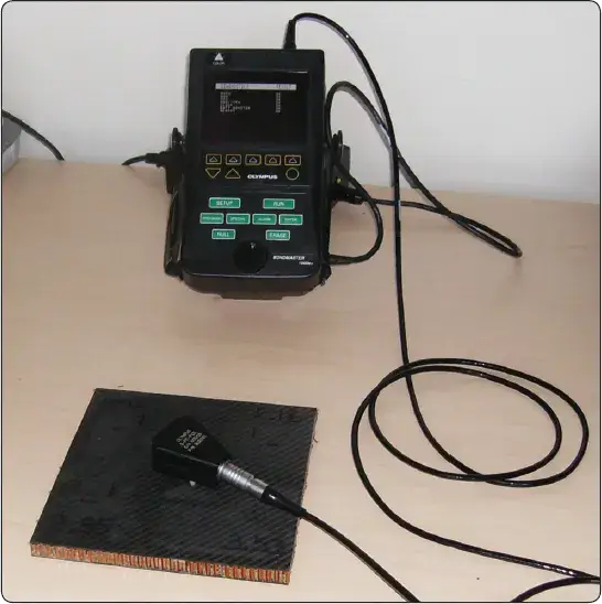 Bond tester used to detect disbonds and delamination in aircraft composite structures