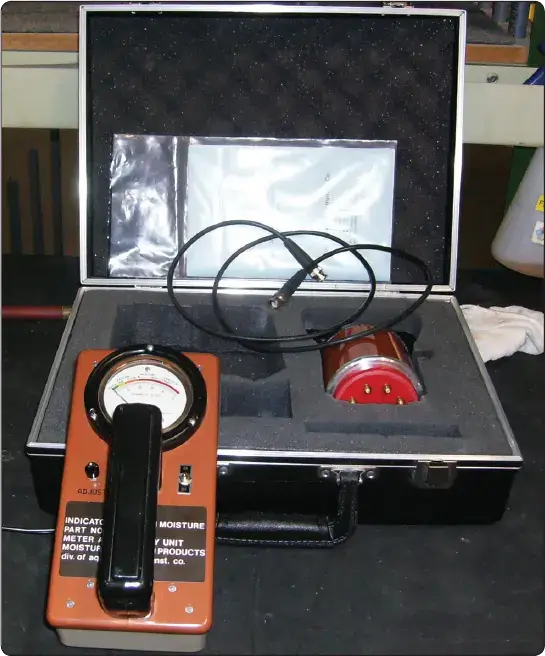 Moisture tester equipment used to detect moisture in aircraft composite structures