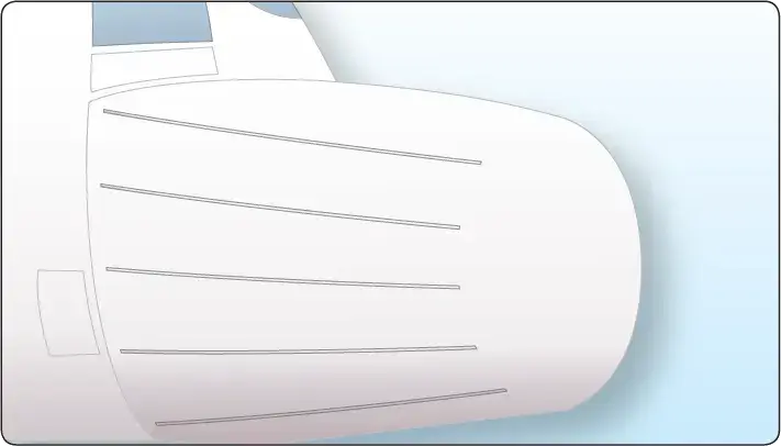 Lightning protection strips installed on an aircraft radome to protect the composite structure