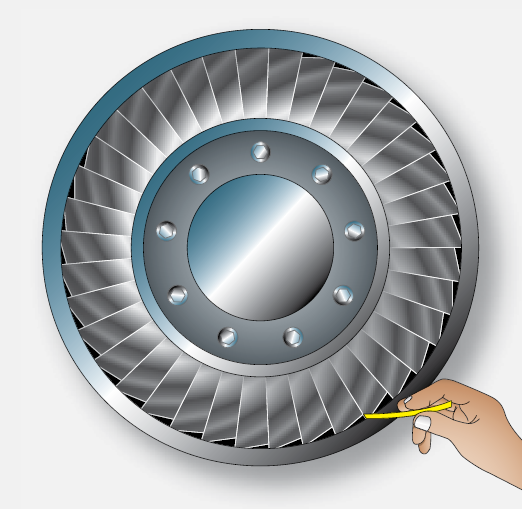 Measuring the turbine blades to shroud (tip) clearances