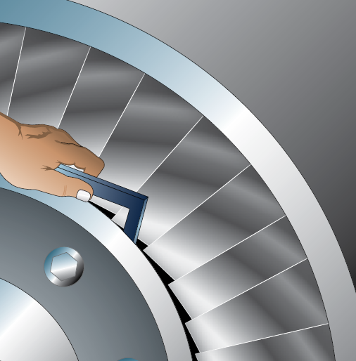 Measuring turbine wheel to exhaust cone clearance
