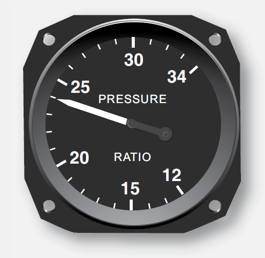 Aircraft turbine engine pressure ratio indicator