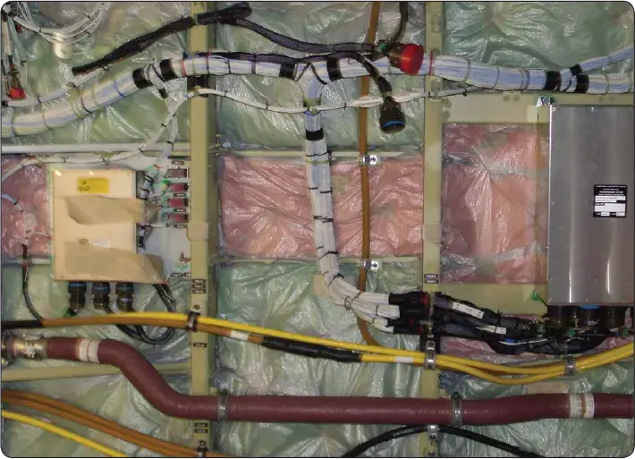 Shielded wire harness used to protect aircraft electrical wiring from electromagnetic interference