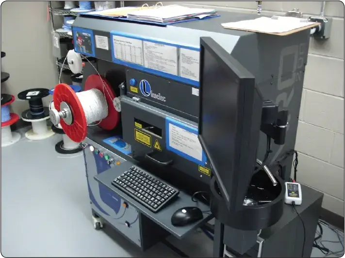 Laser wire printer used to print identification markings directly on aircraft electrical wires