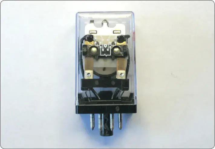 Relay used to electrically control a higher-current circuit in an aircraft electrical system