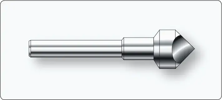 Single-flute countersink tool used to prepare flush rivet holes in aircraft sheet metal