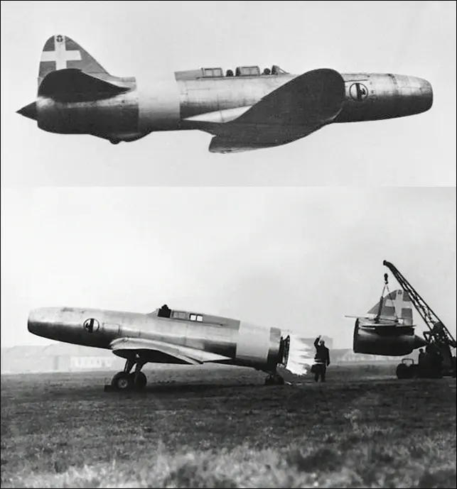 Caproni-Campini experimental jet-propelled monoplane featuring an early motorjet propulsion system