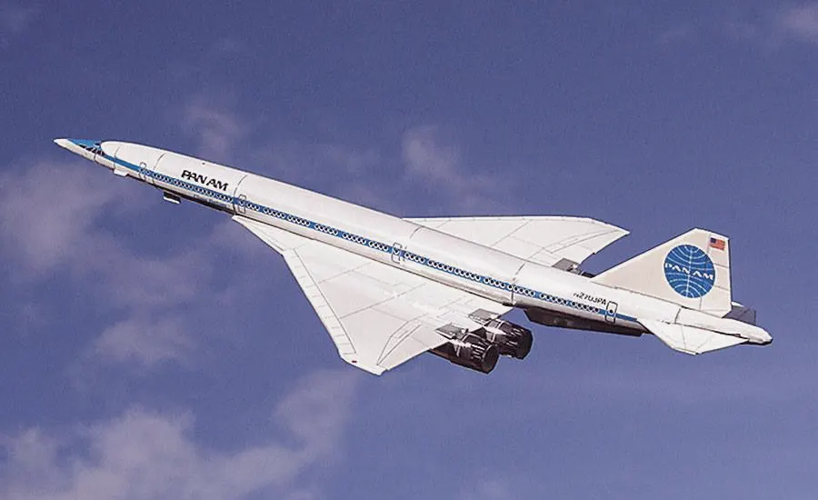 Boeing 2707-300 American supersonic transport concept aircraft illustrating a proposed SST design