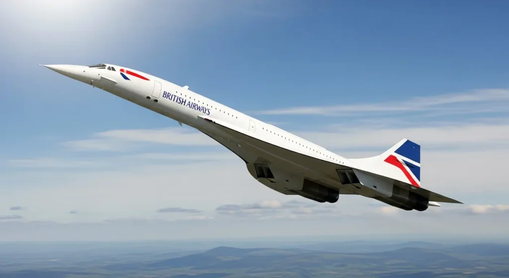 British-French Concorde supersonic transport aircraft illustrating commercial supersonic passenger flight
