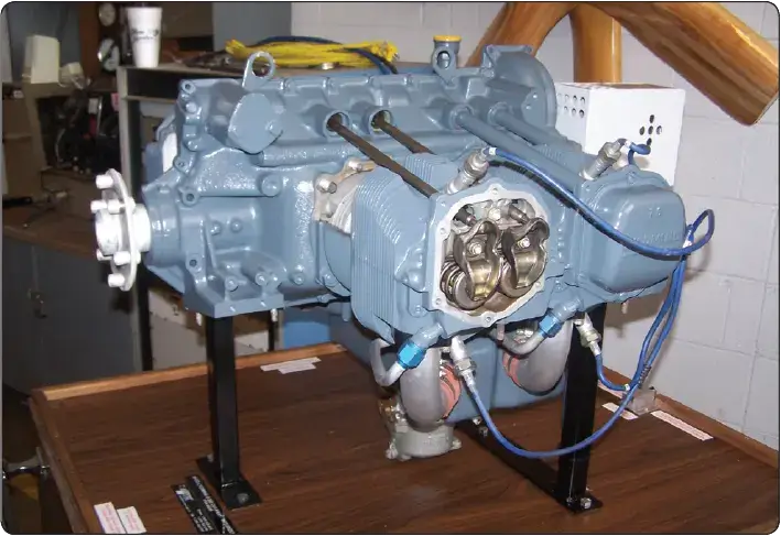Typical four-cylinder horizontally opposed aircraft reciprocating engine