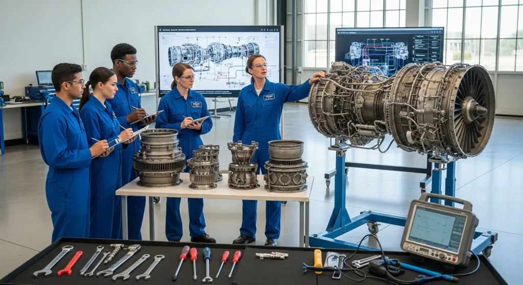 Aircraft powerplant maintenance training