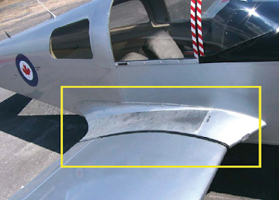 Aircraft wing-root area illustrating interference drag caused by airflow interaction between the wing and fuselage